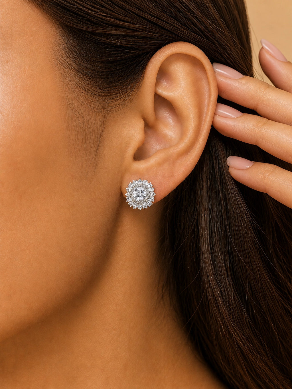 Floral Star Cluster Stud Earrings