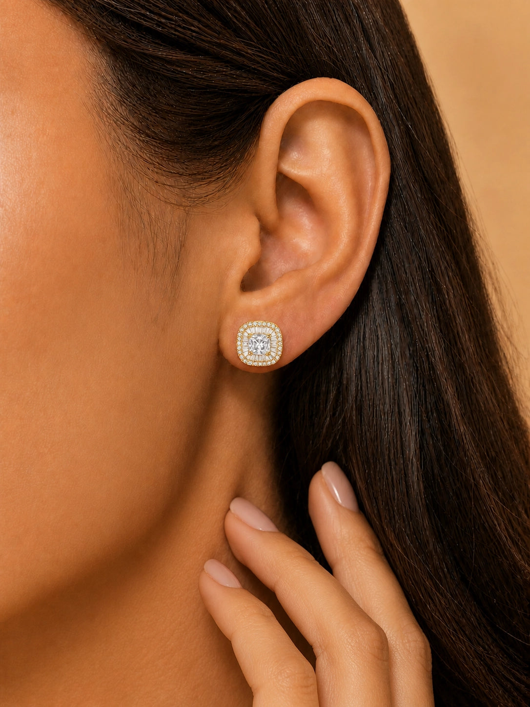 Sunburst Square Earrings