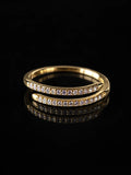 Gold Double-Row Pavé Band on a black background