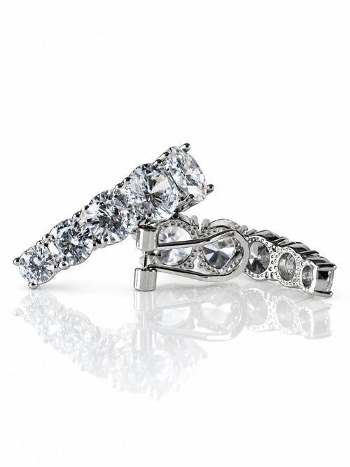 Curved Pavé Hoop Earrings