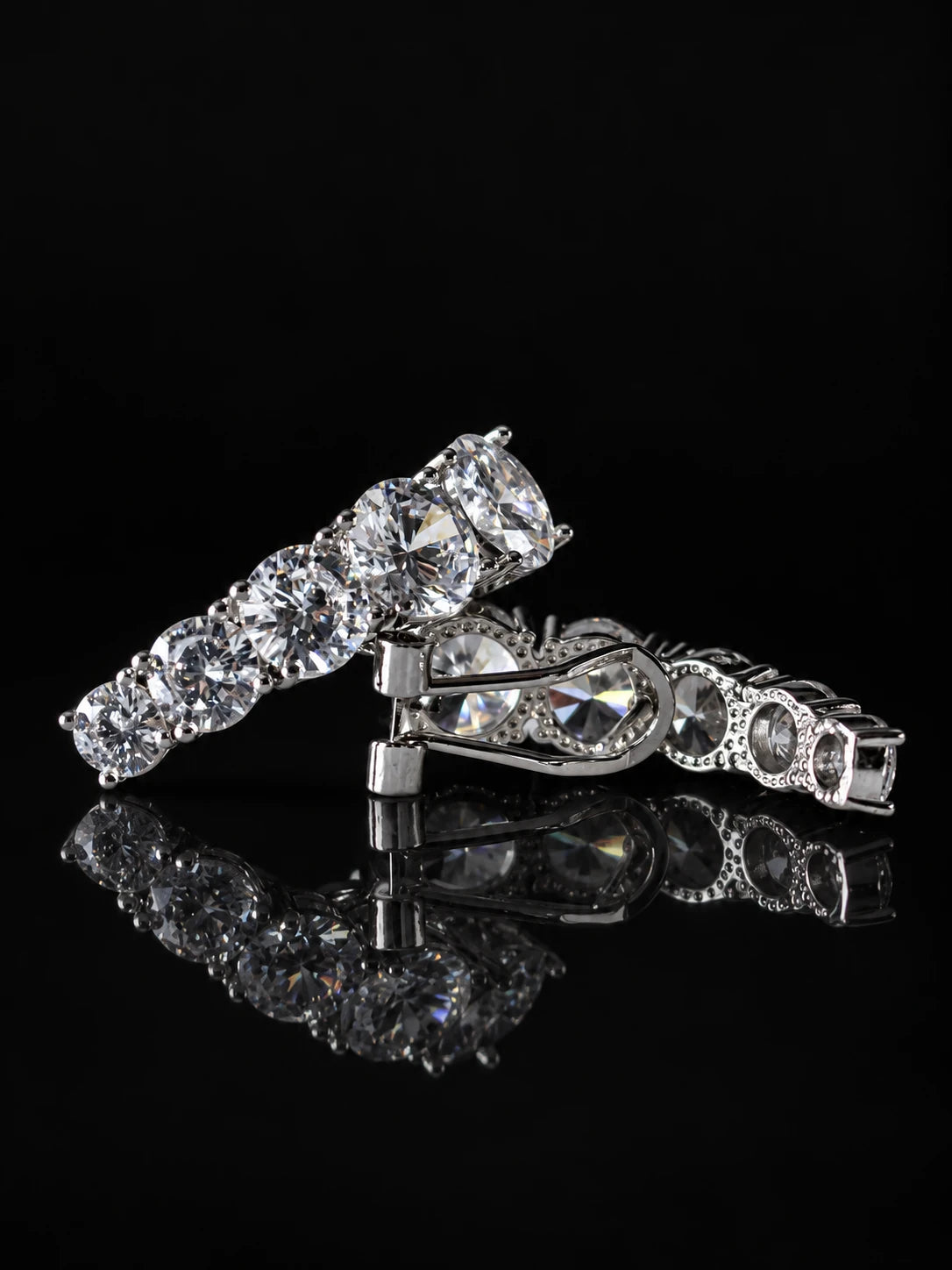 Curved Pavé Hoop Earrings