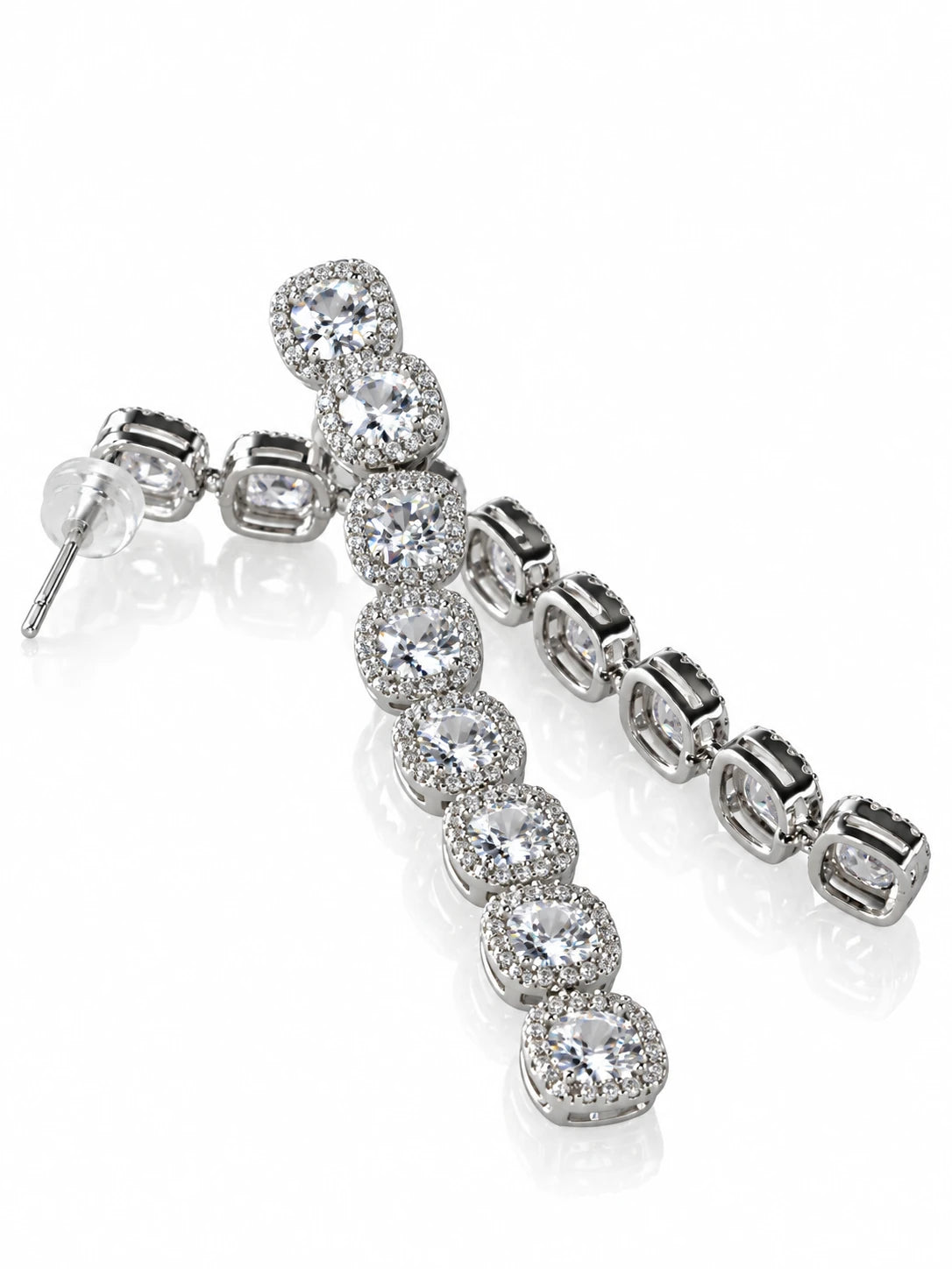 Square Stone Drop Earrings
