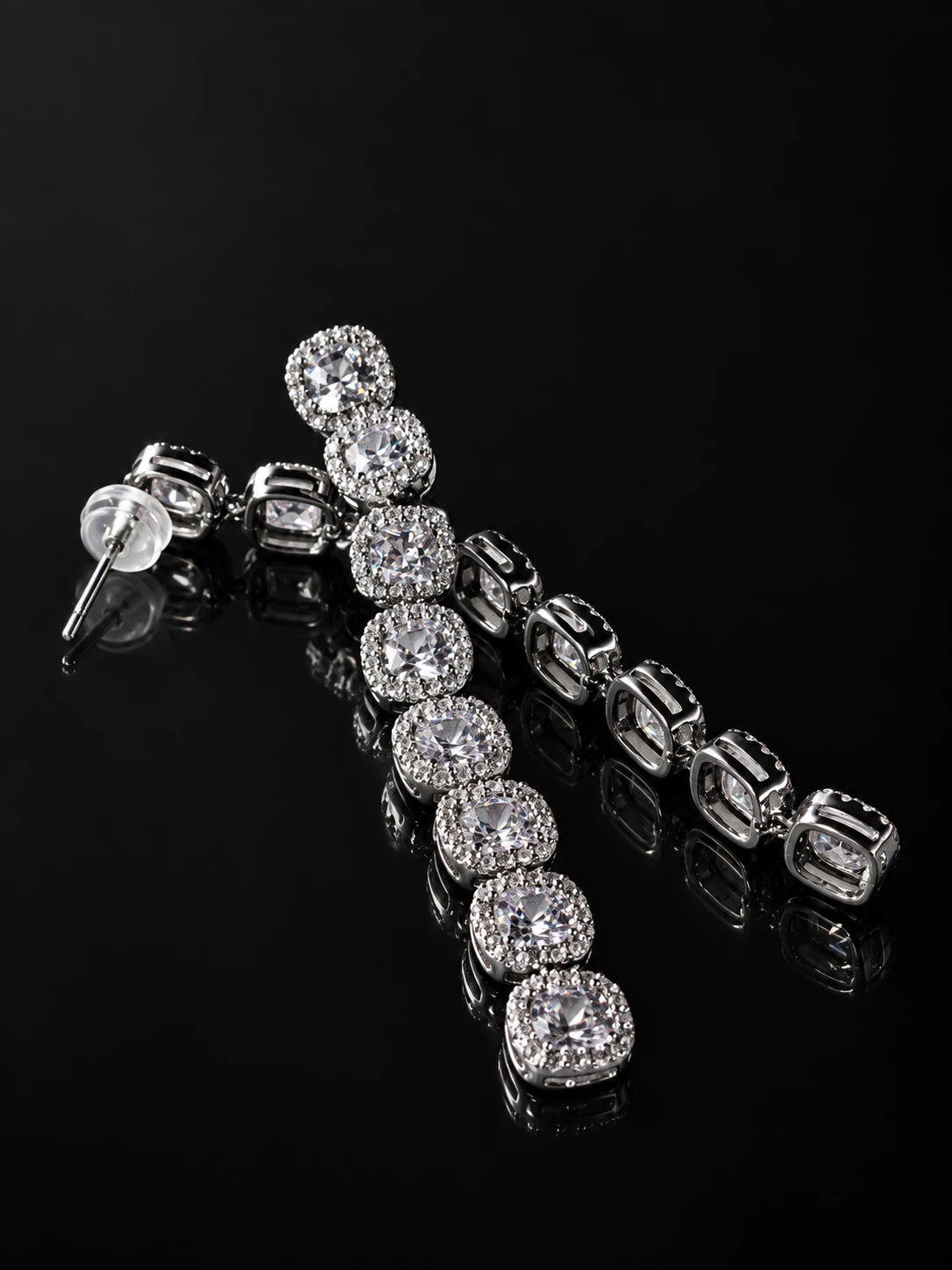 Square Stone Drop Earrings