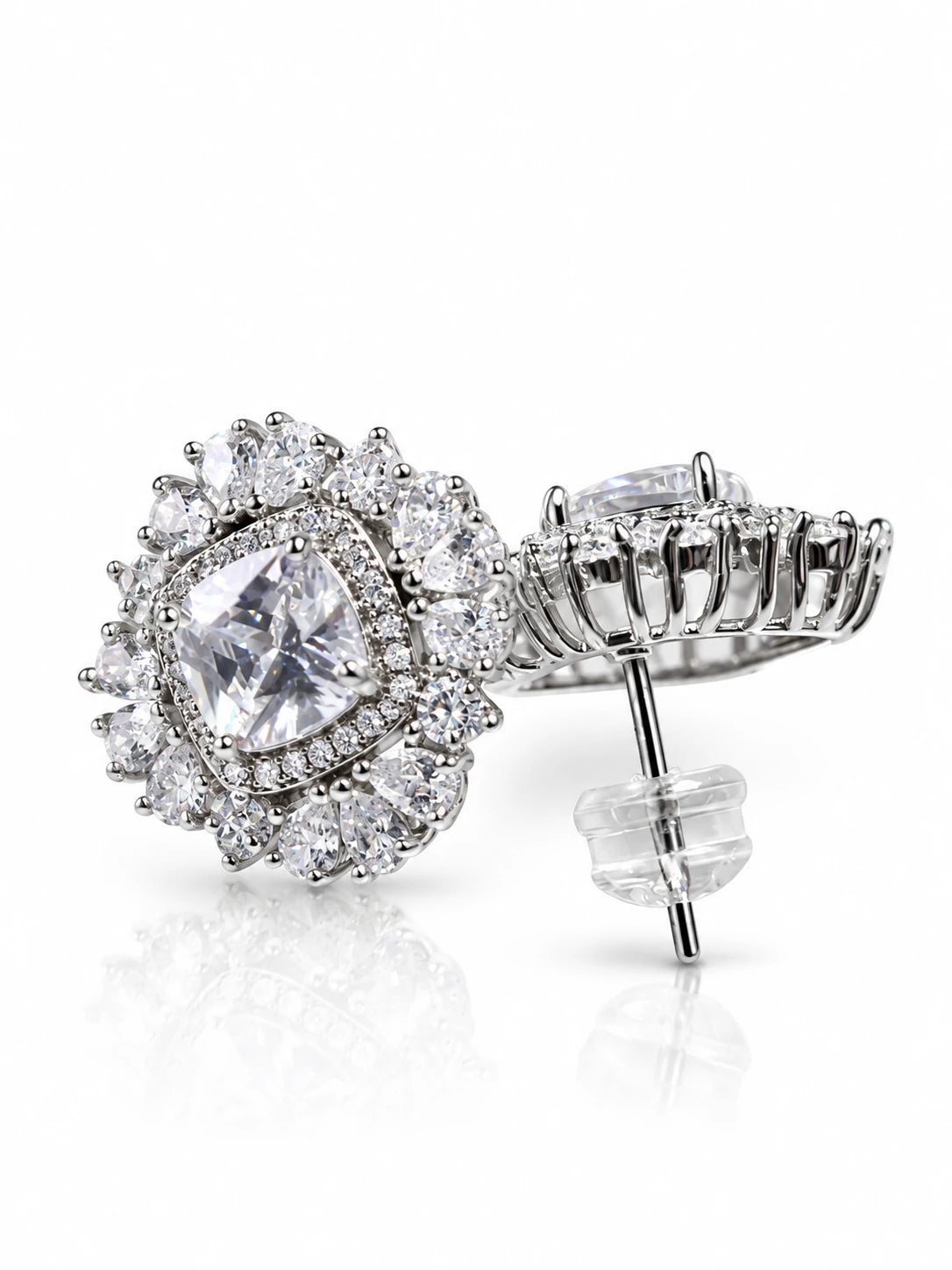 Floral Star Cluster Stud Earrings