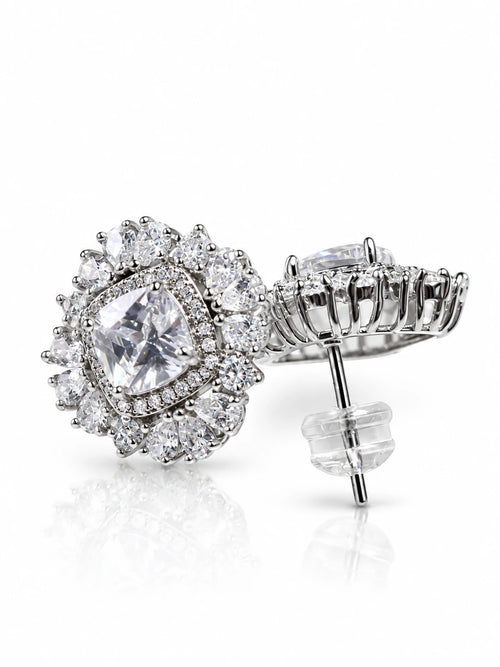 Floral Star Cluster Stud Earrings on a white background