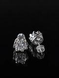 Silver Crown CZ Studs on a black background