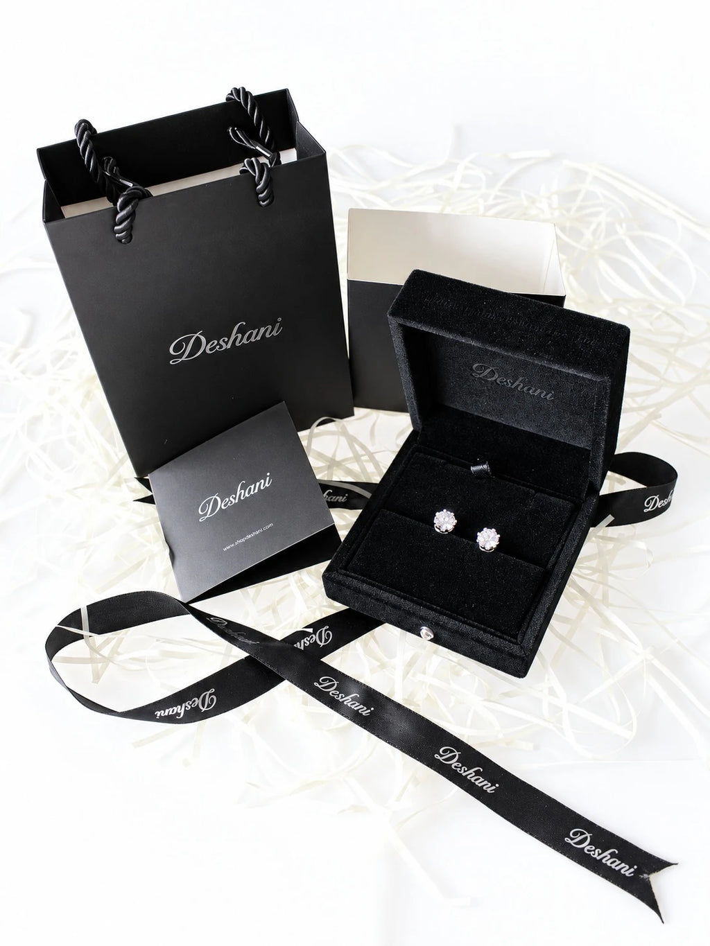 Silver Crown CZ Studs in Deshani gift-ready packaging