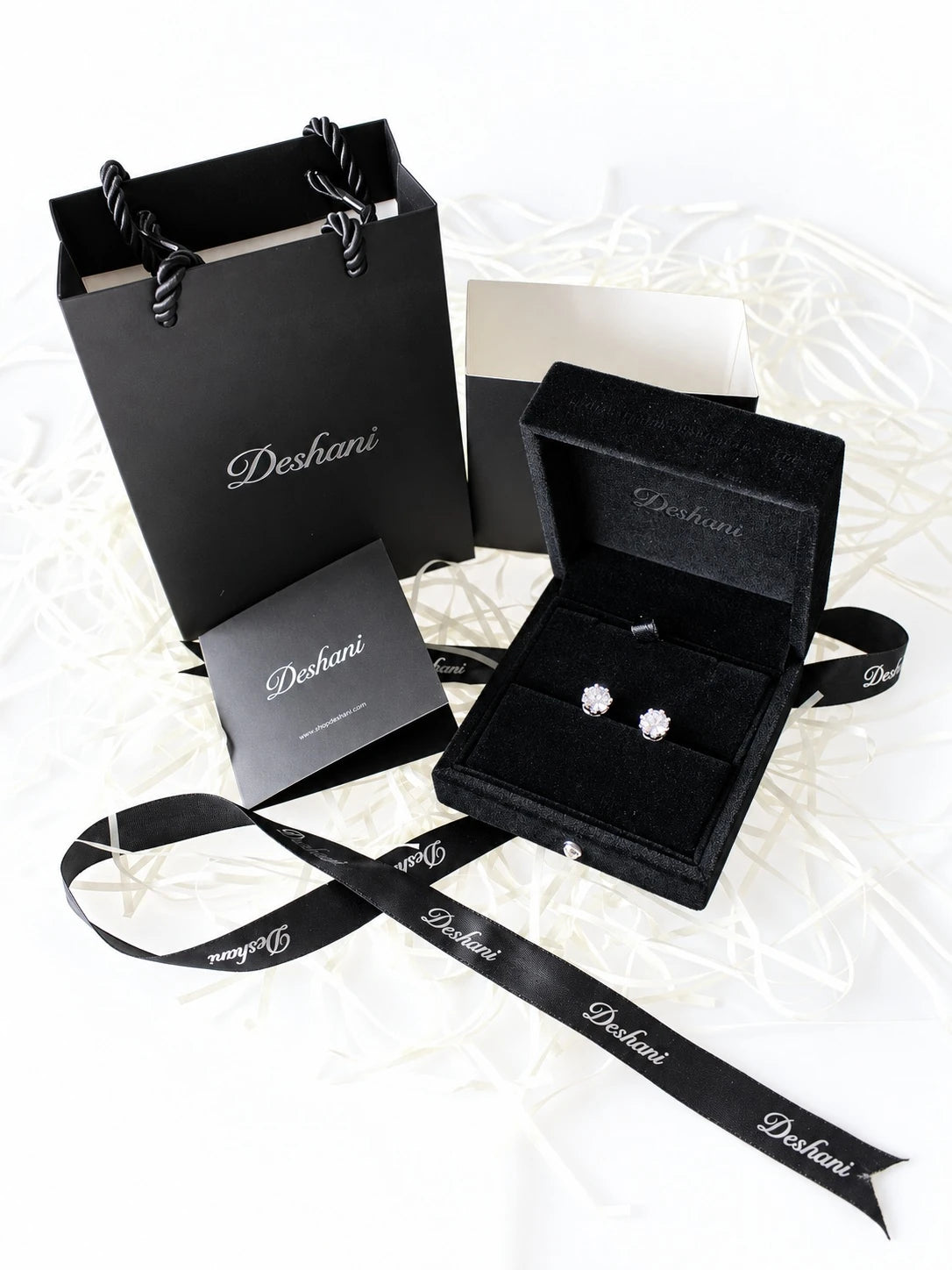 Silver Crown CZ Studs in Deshani gift-ready packaging