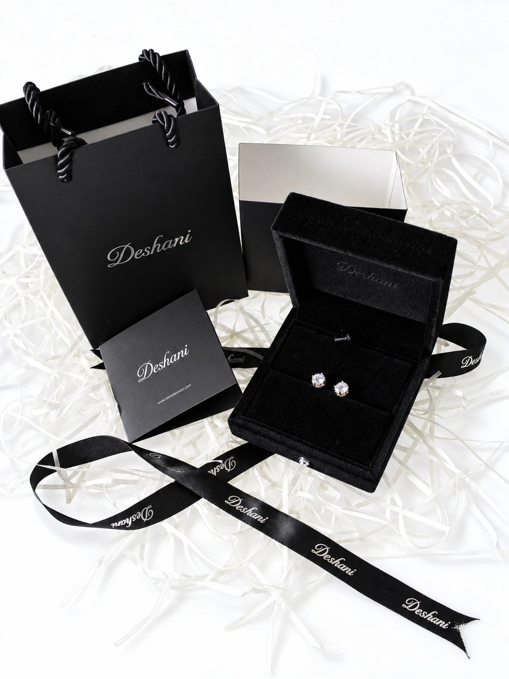 Gold Crown CZ Studs in Deshani gift-ready packaging