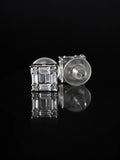 Silver Baguette Frame Studs on a black background