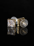Gold Baguette Frame Studs on a black background