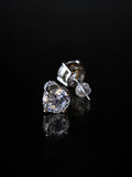 Black CZ Basket Solitaire Studs on a black background