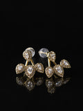 Gold Pear Trio Jacket Studs on a black background