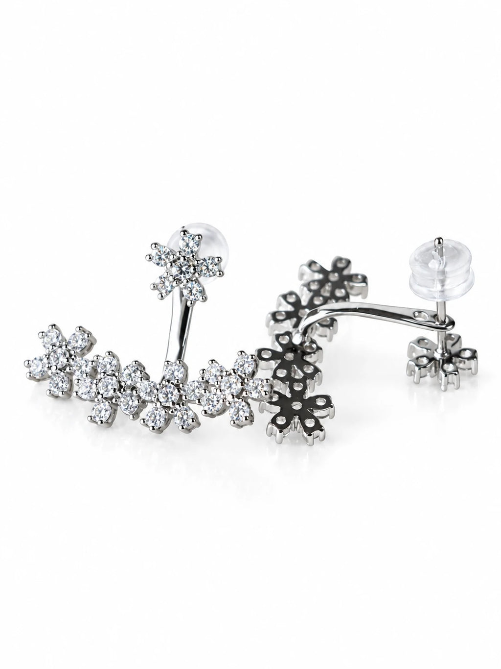 Silver Leaf Crawler Jacket Studs on a white background