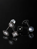 Black Mixed-Cut CZ Jacket Studs on a black background