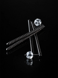 Black Silver Linear Pave Studs on a black background