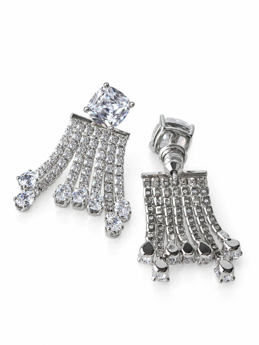 Silver Cascade Jacket Studs on a white background