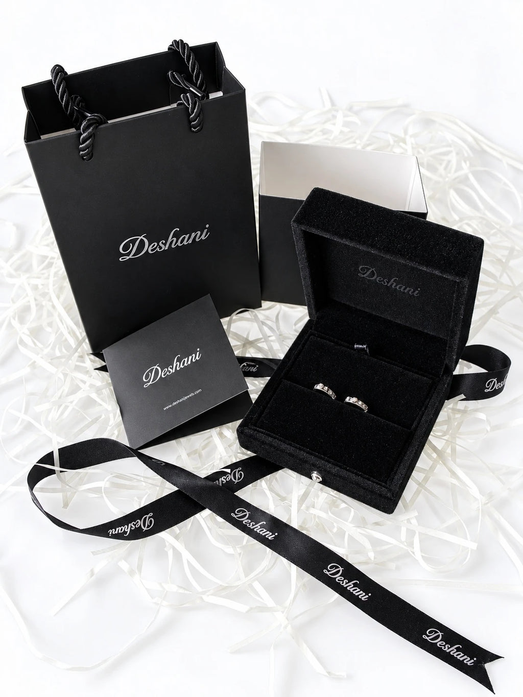 Silver Dot CZ Huggies in Deshani gift-ready packaging