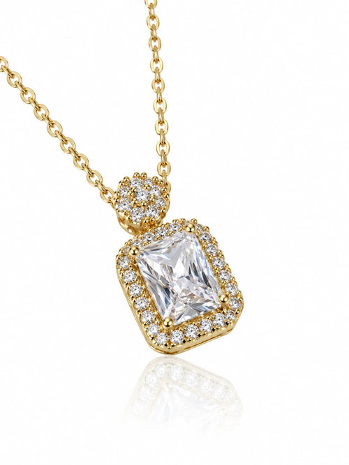 Gold Square Zirconia Necklace