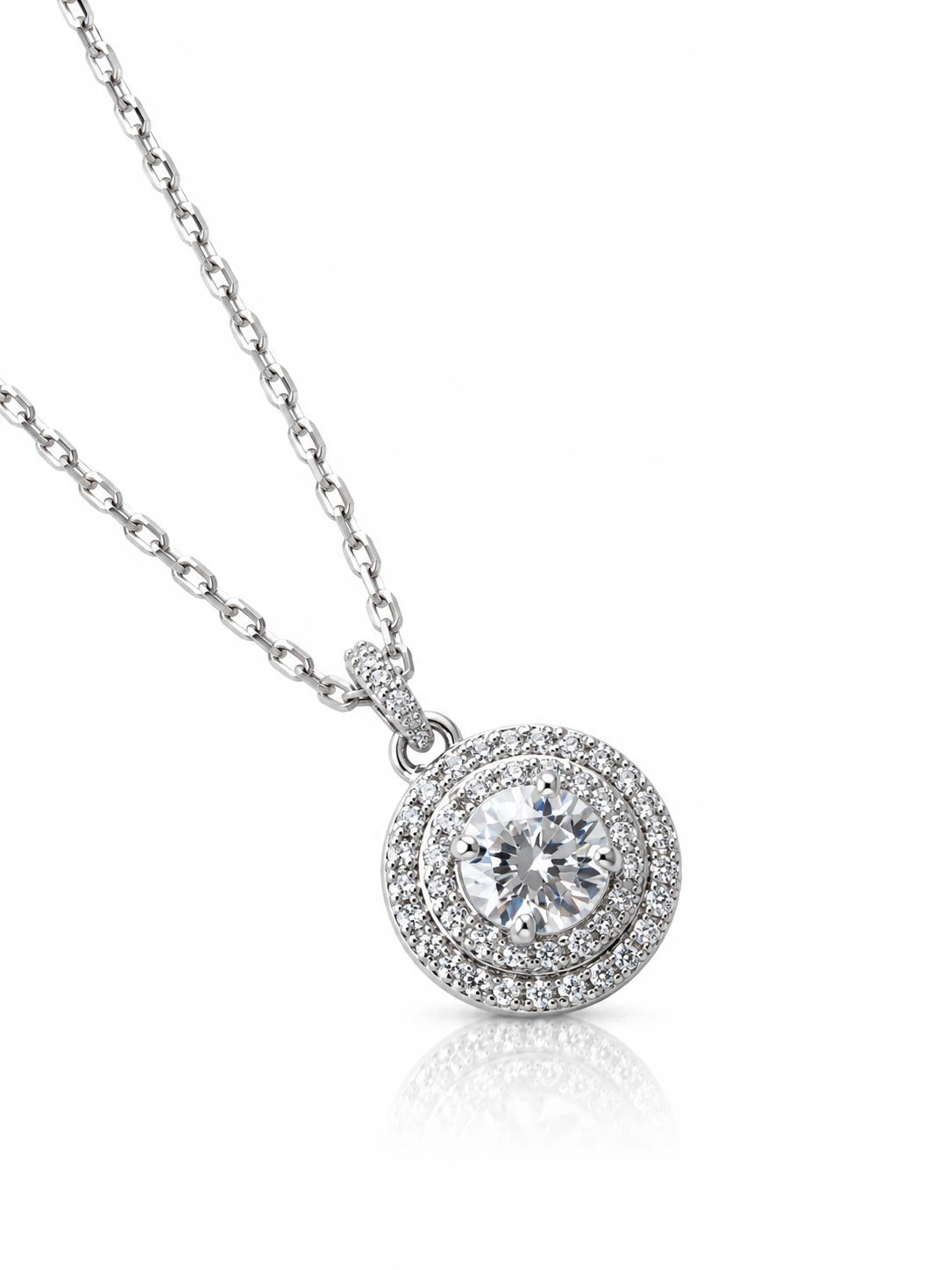 Silver Bezel Layered Necklace