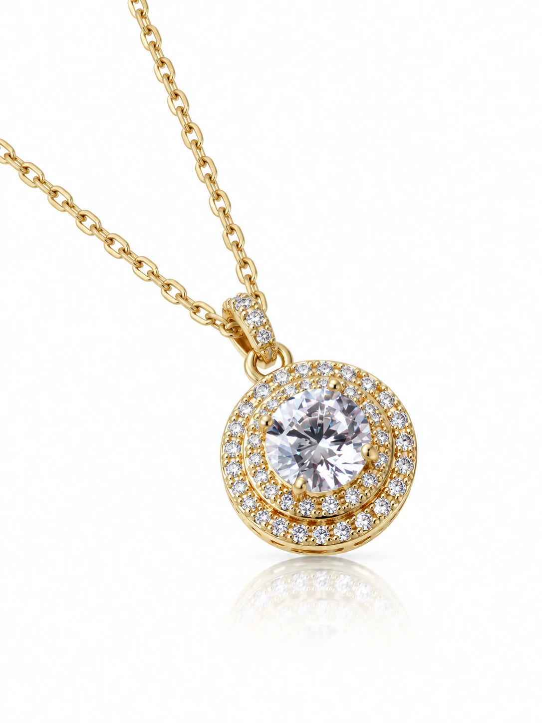 Gold Double-Circle Layered Necklace