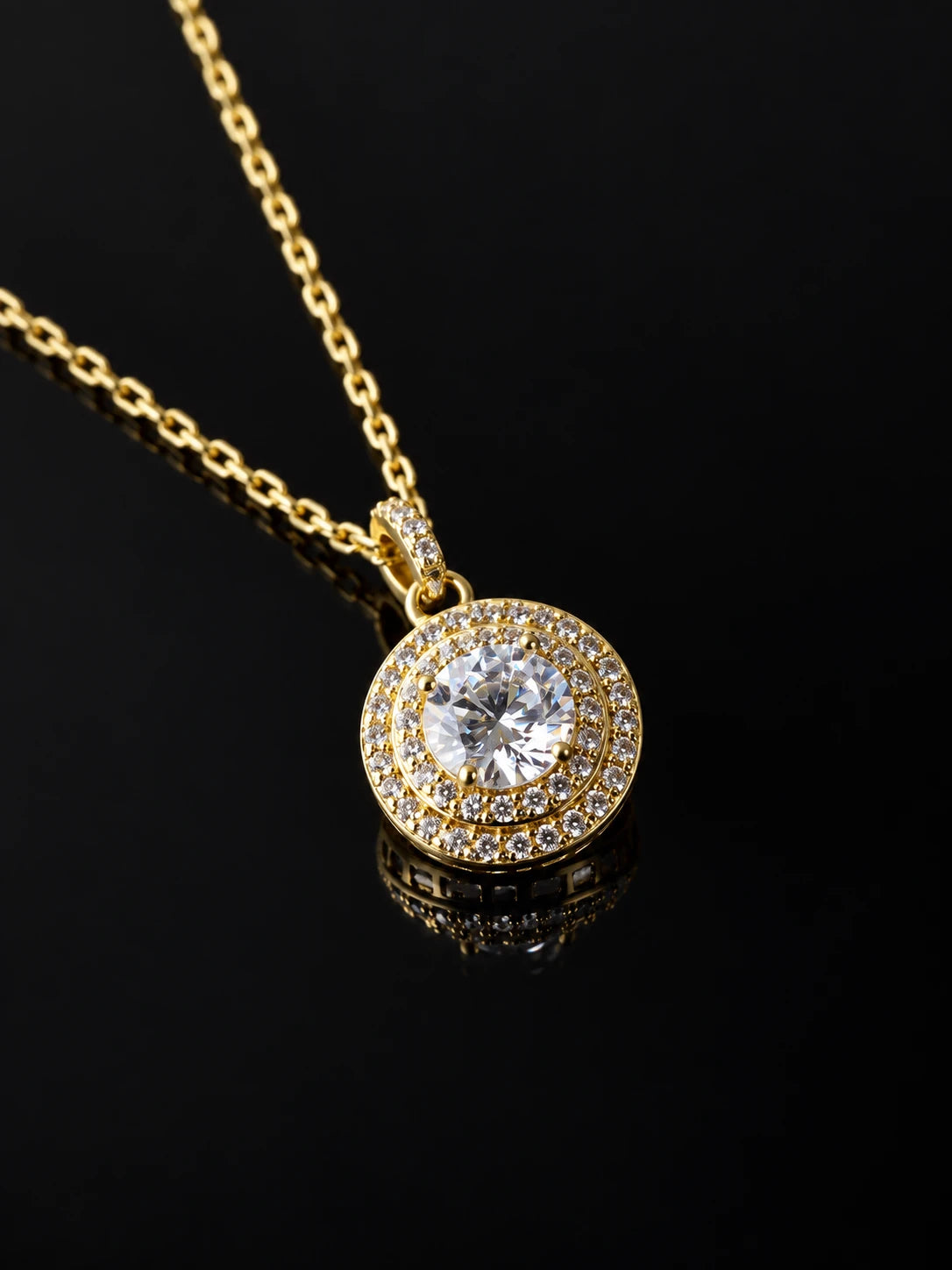Gold Double-Circle Layered Necklace