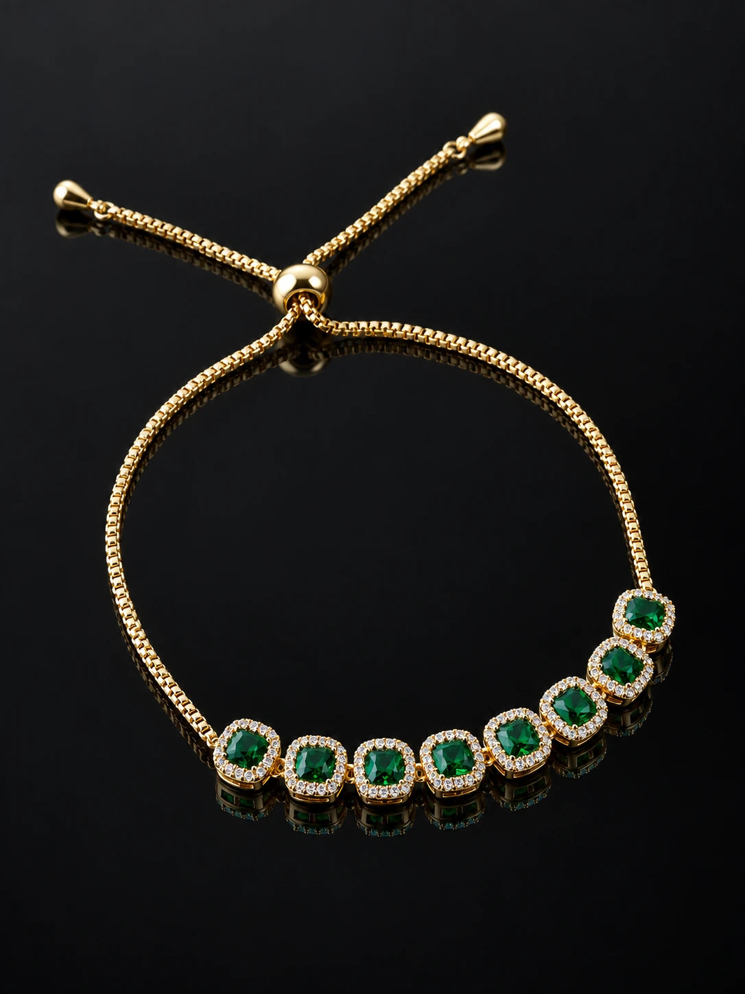 Green Inlay Cuff Bracelet