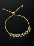 Green Halo U-Curve Bracelet on a black background