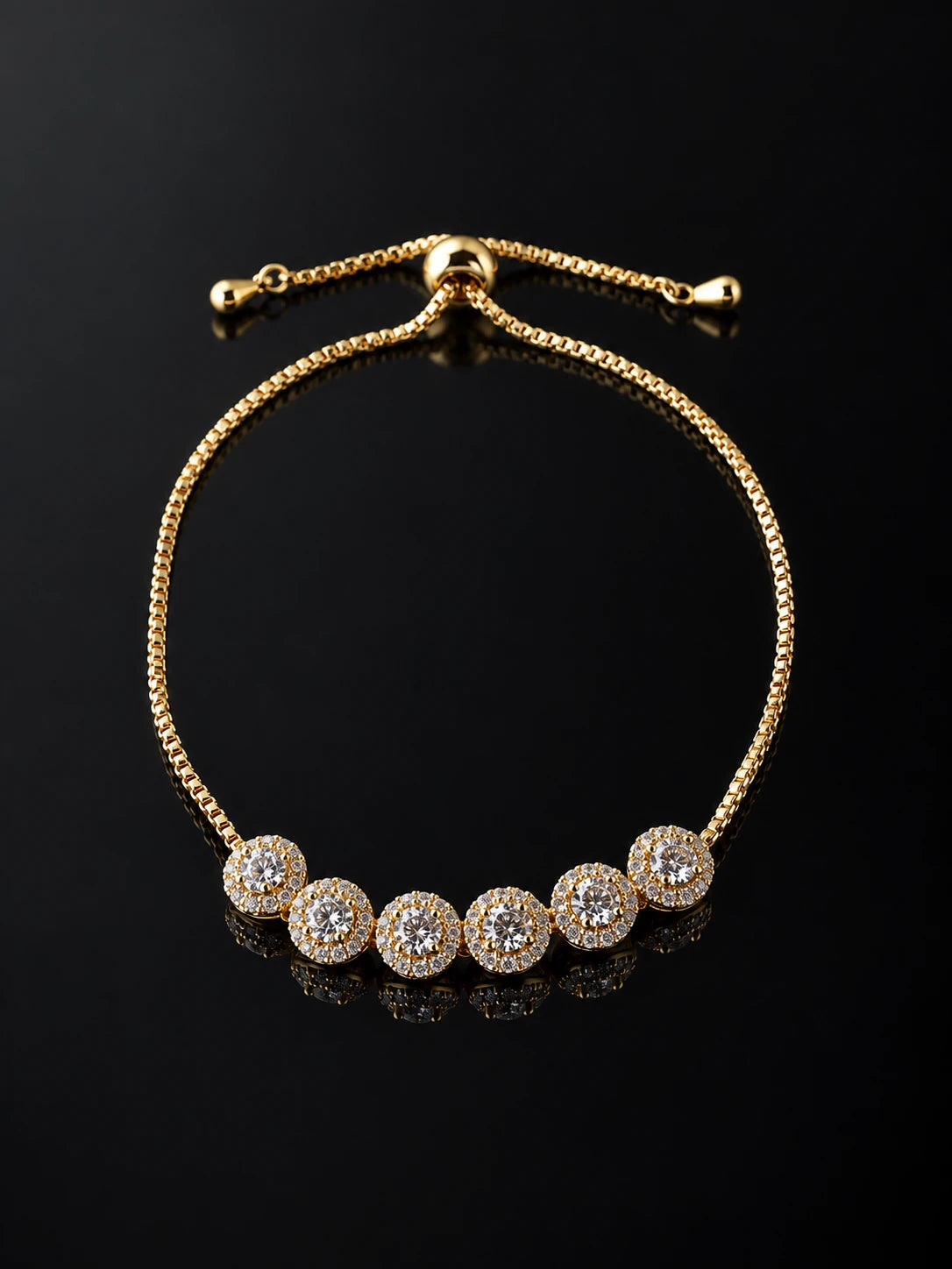 Gold Pav¡§| U-Cuff Bracelet