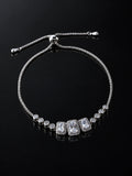 Silver Baguette Pavé Bracelet on a black background