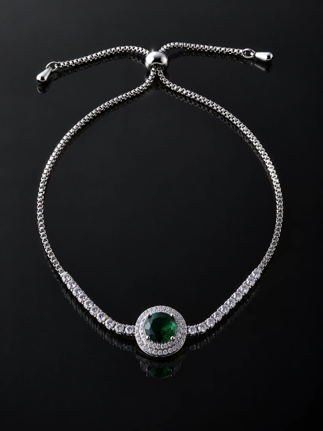 Green Solitaire Pav¡§| Bracelet
