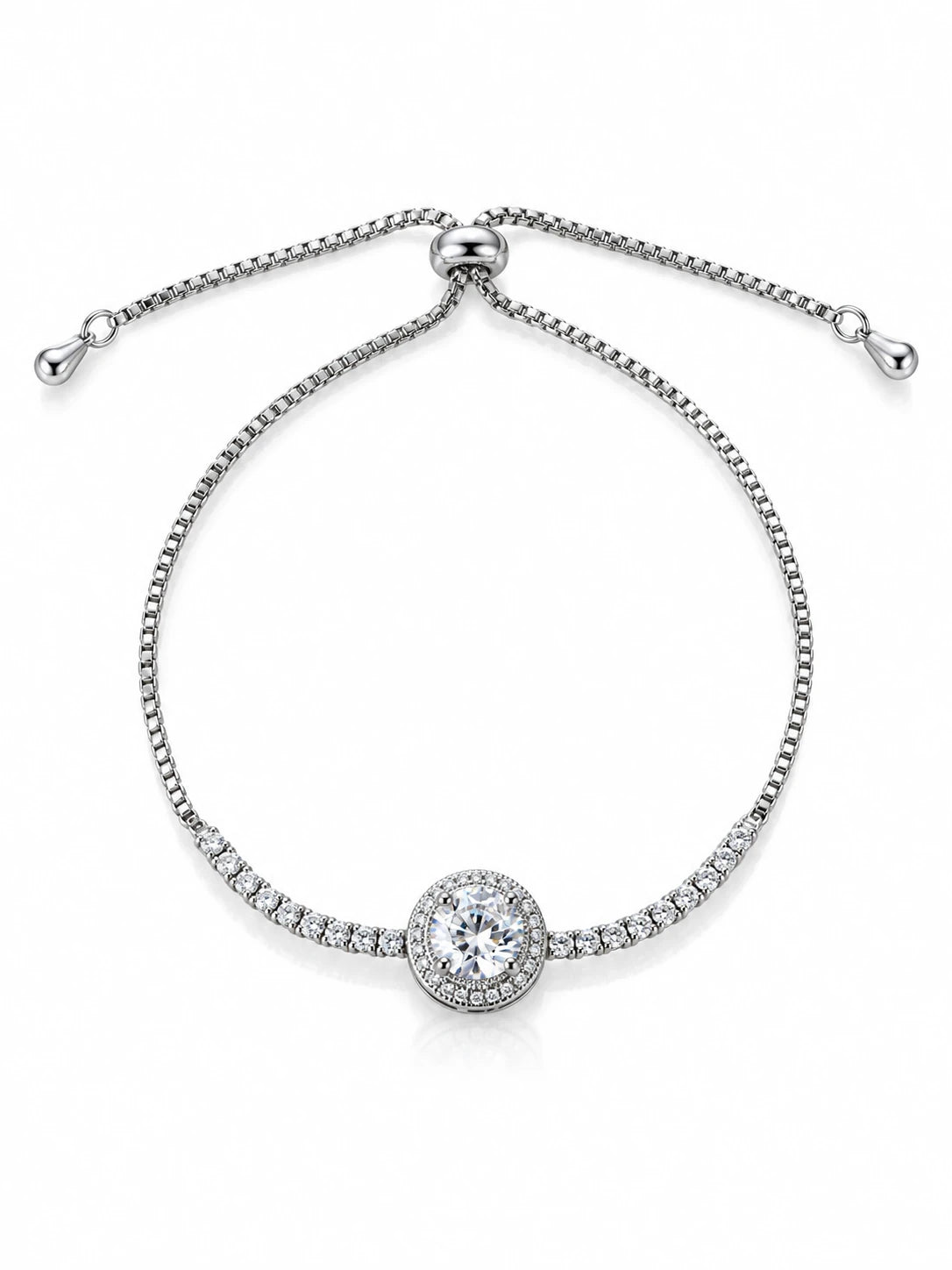 Silver Oval Pav¡§| Bracelet