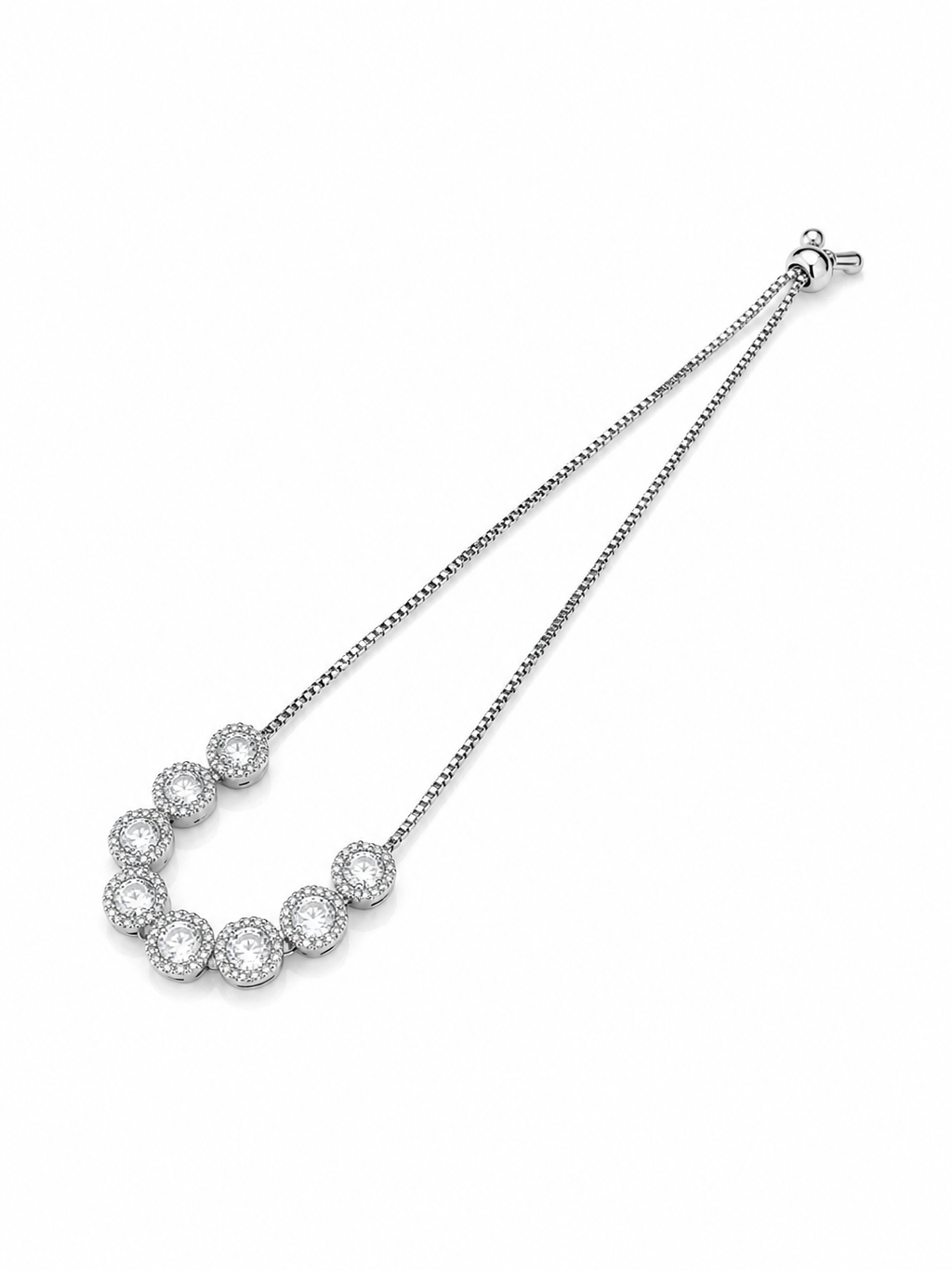 Silver Pavé U-Cuff Bracelet