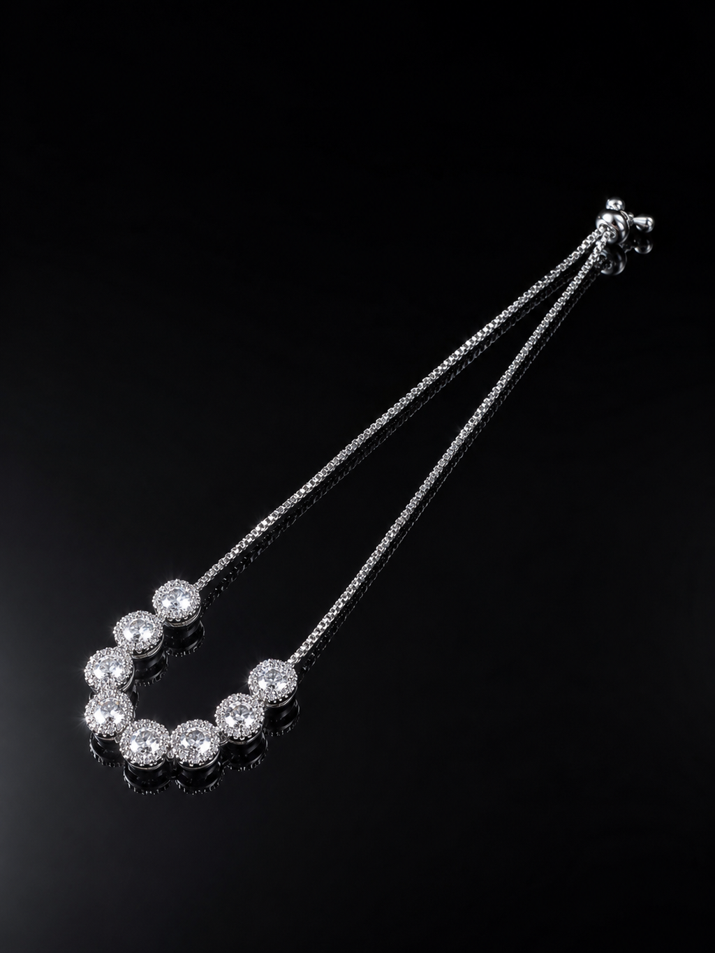 Silver Pavé U-Cuff Bracelet