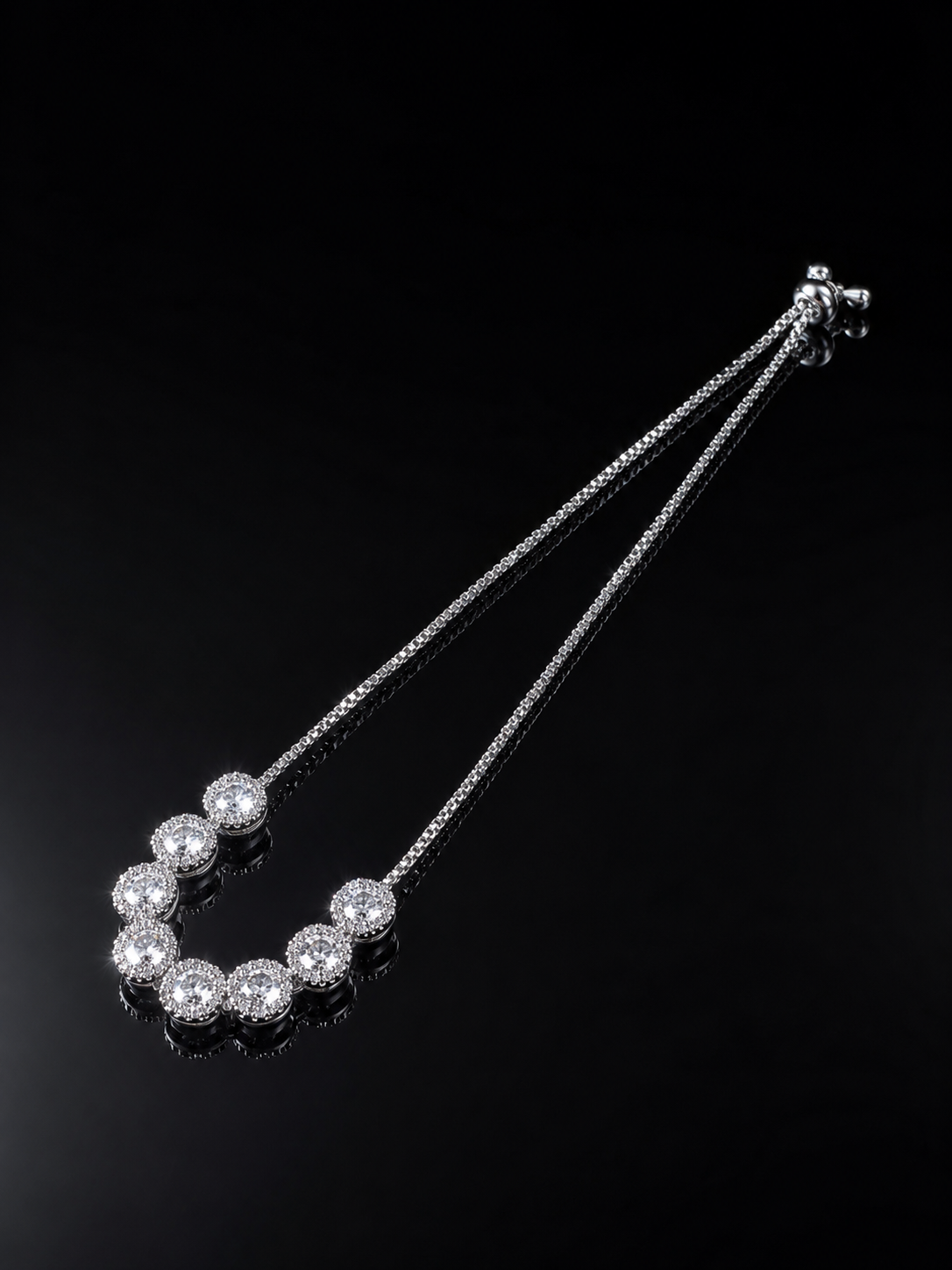 Silver Pavé U-Cuff Bracelet
