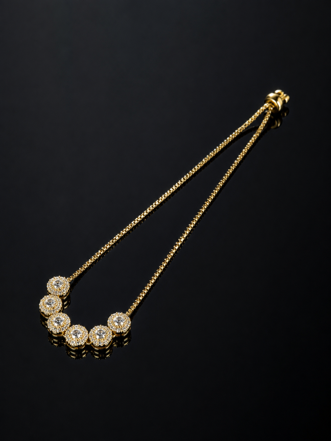 Gold Pavé U-Cuff Bracelet