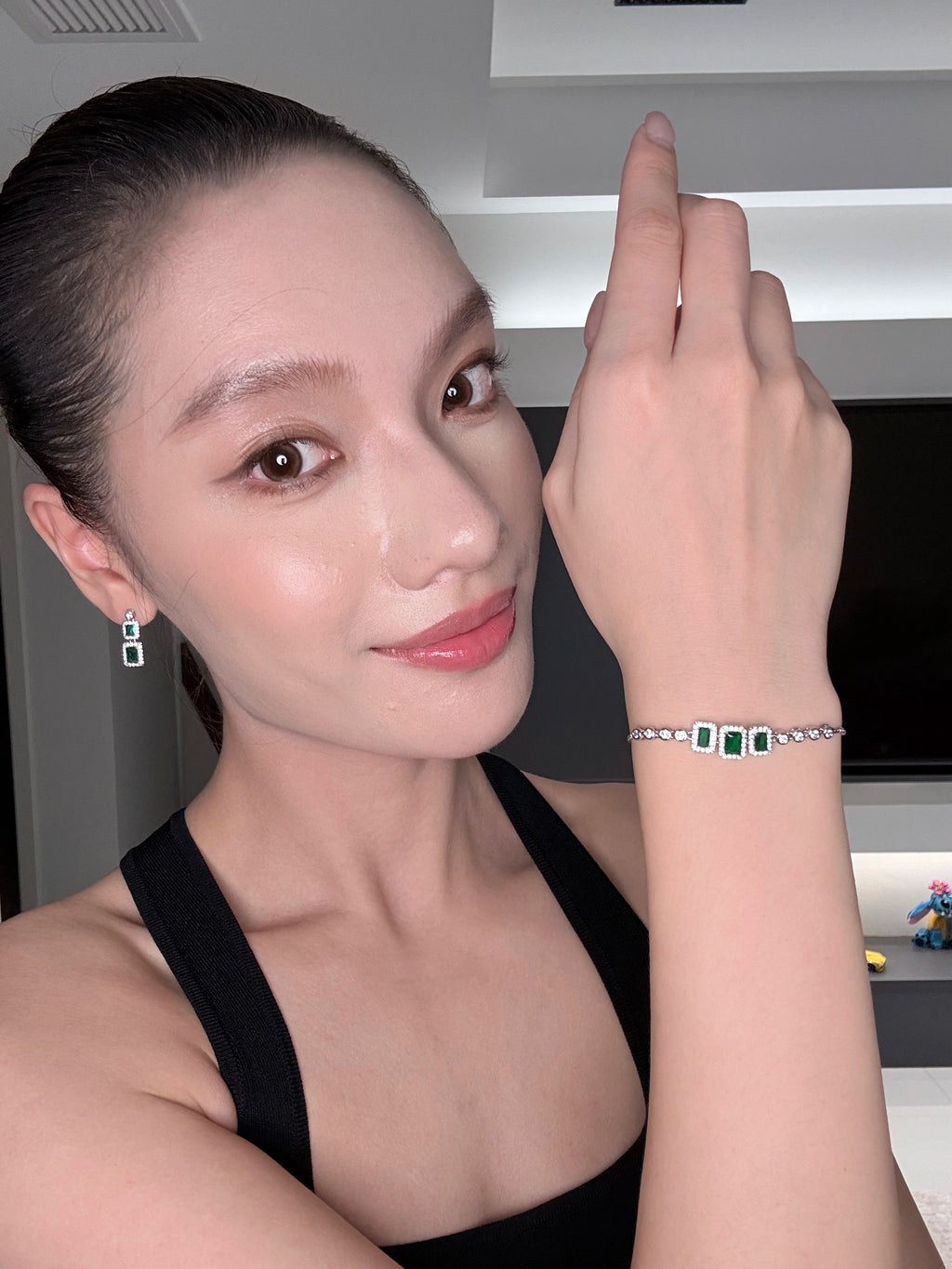 Silver Emerald-Cut Pavé Bracelet