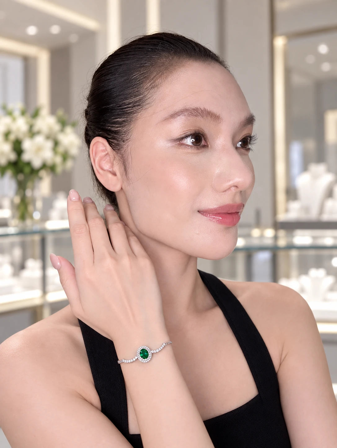 Green Solitaire Pav¡§| Bracelet