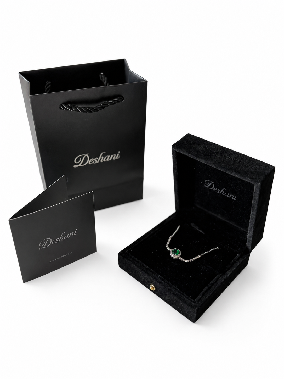 Green Solitaire Pavé Bracelet