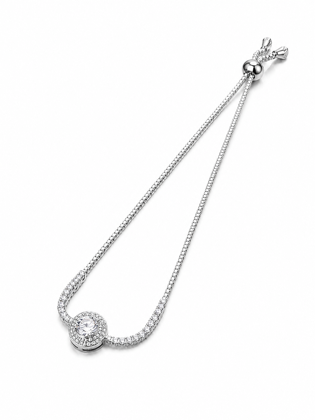 Silver Oval Pavé Bracelet