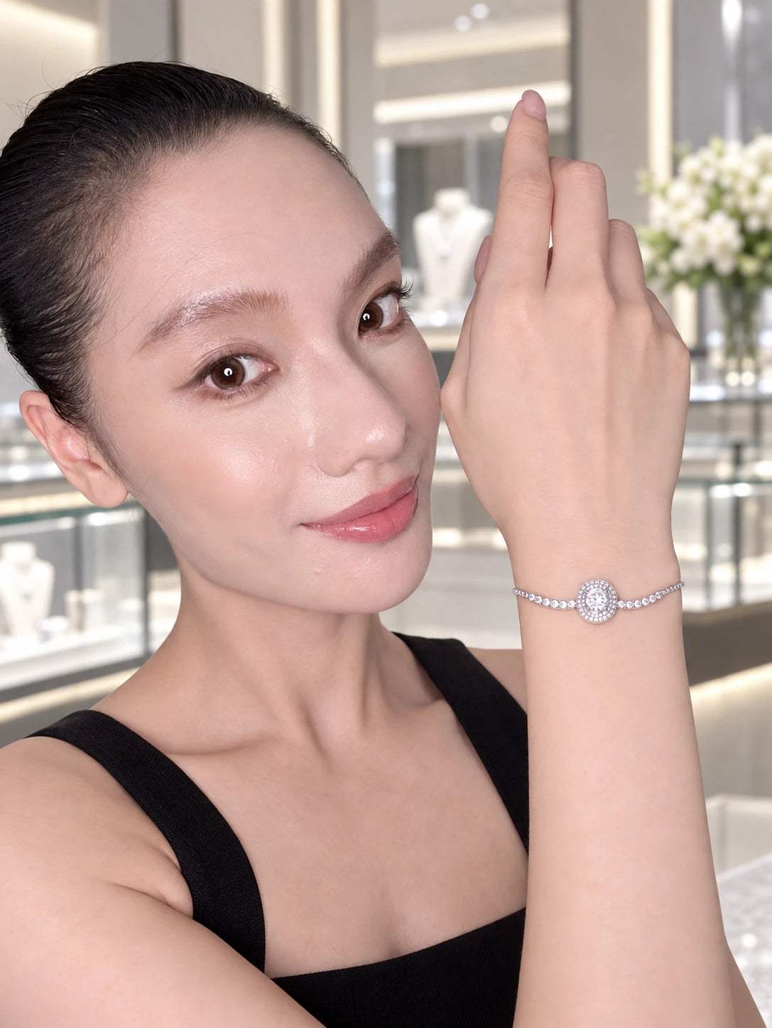 Silver Oval Pav¡§| Bracelet