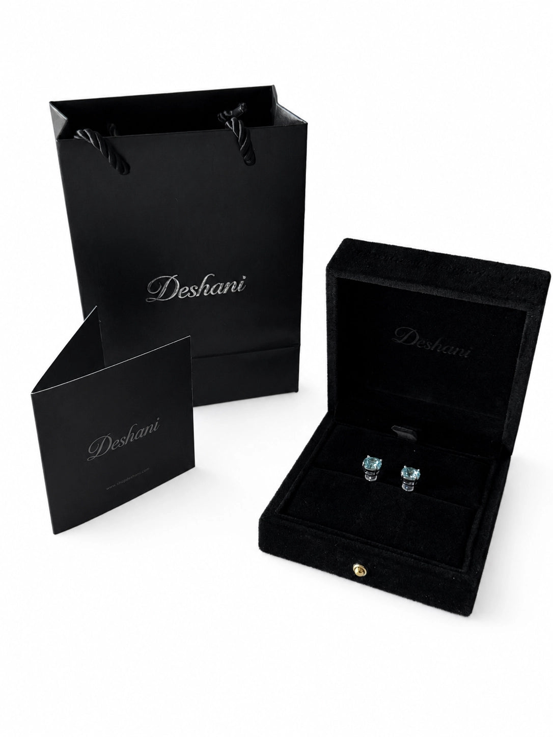 Aquamarine CZ Stud Earrings