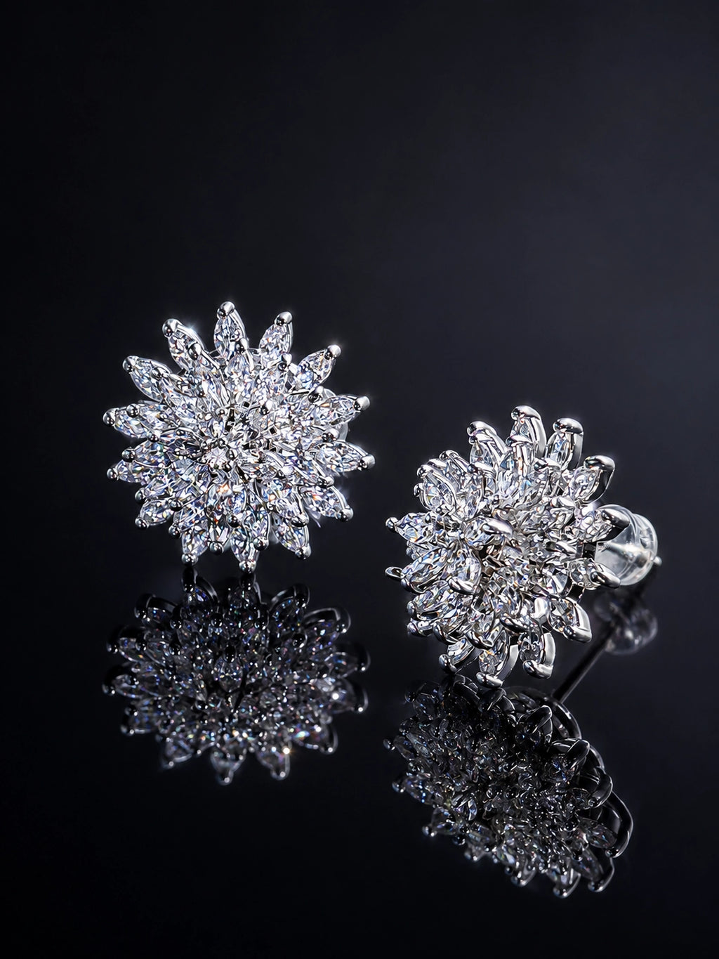 Multi-layered Starburst Floral Earrings