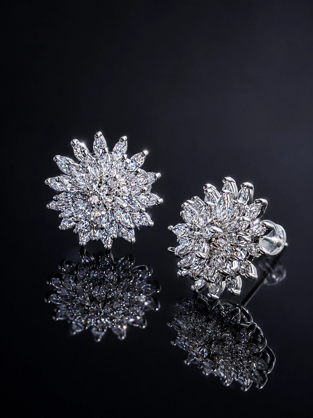 Multi-layered Starburst Floral Earrings