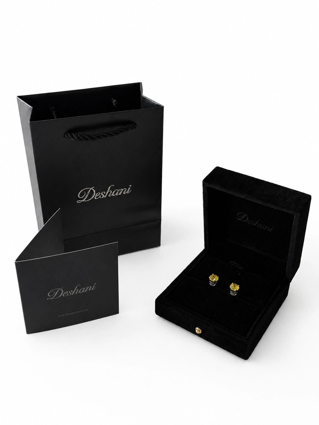 Golden CZ Stud Earrings