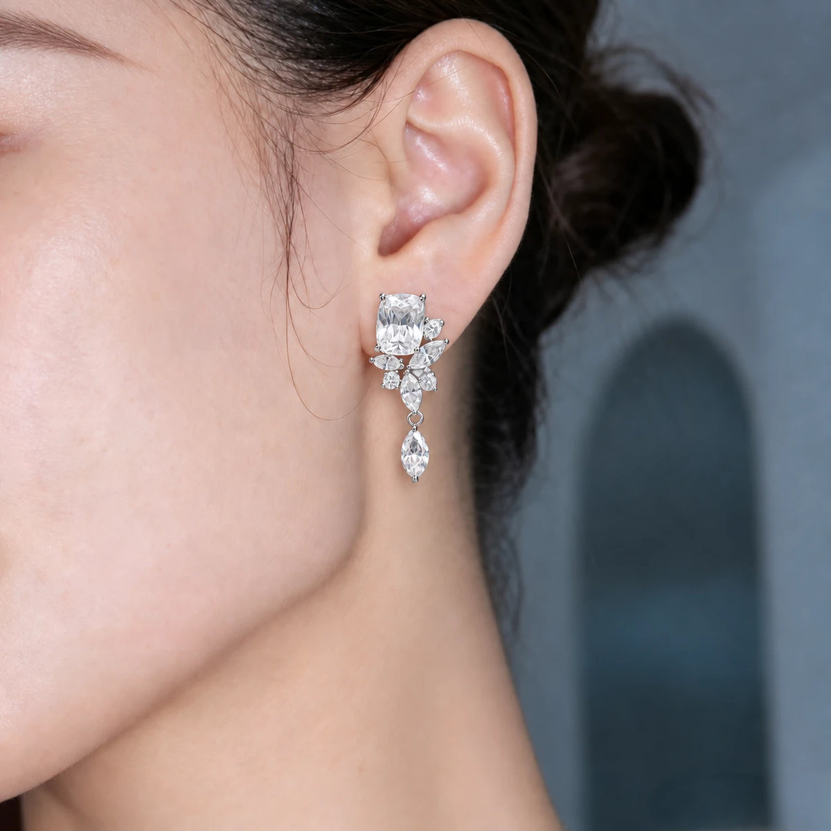 Rectangular Tassel Drop Earrings
