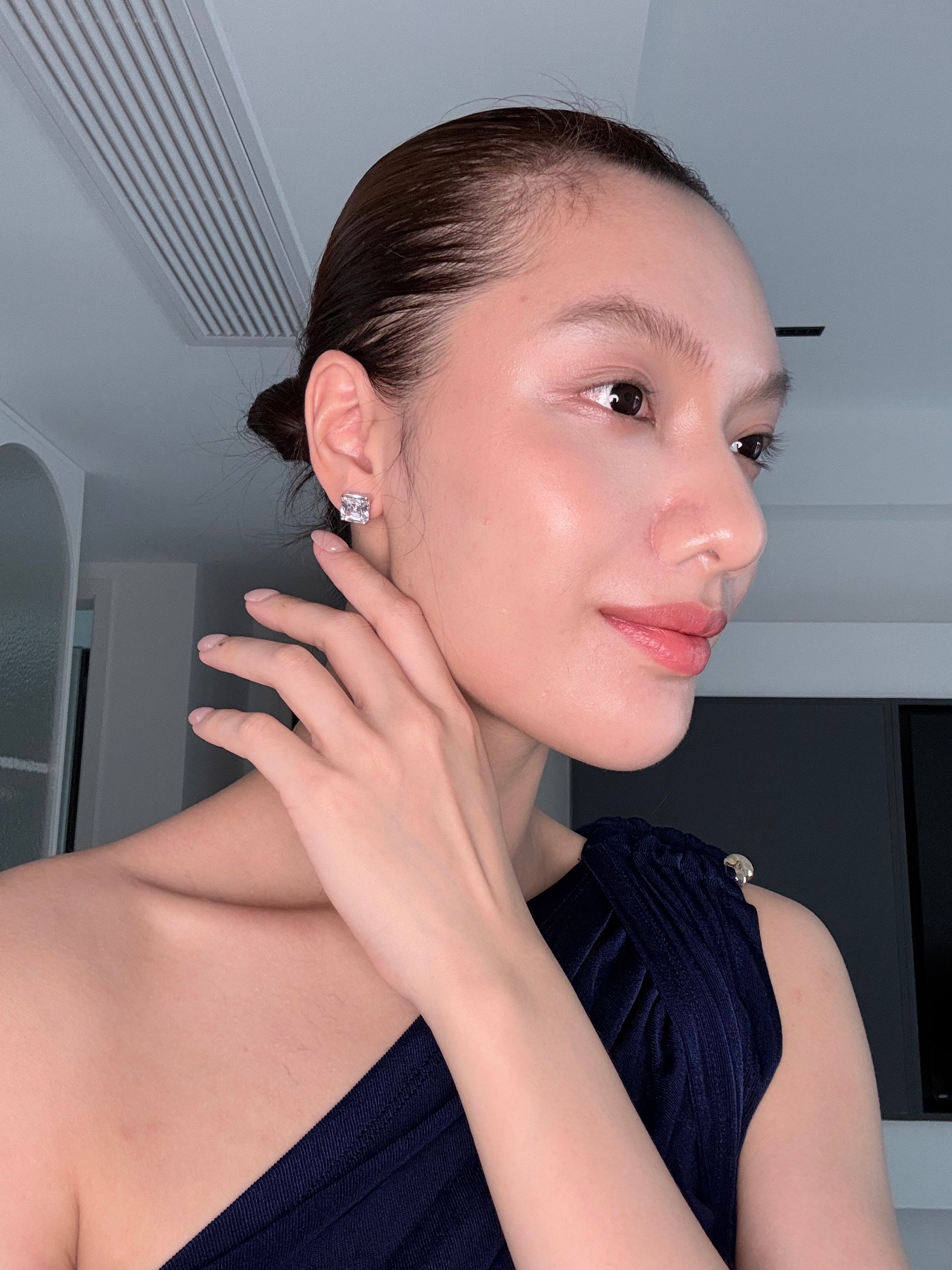Asscher-Cut Openwork Stud Earrings