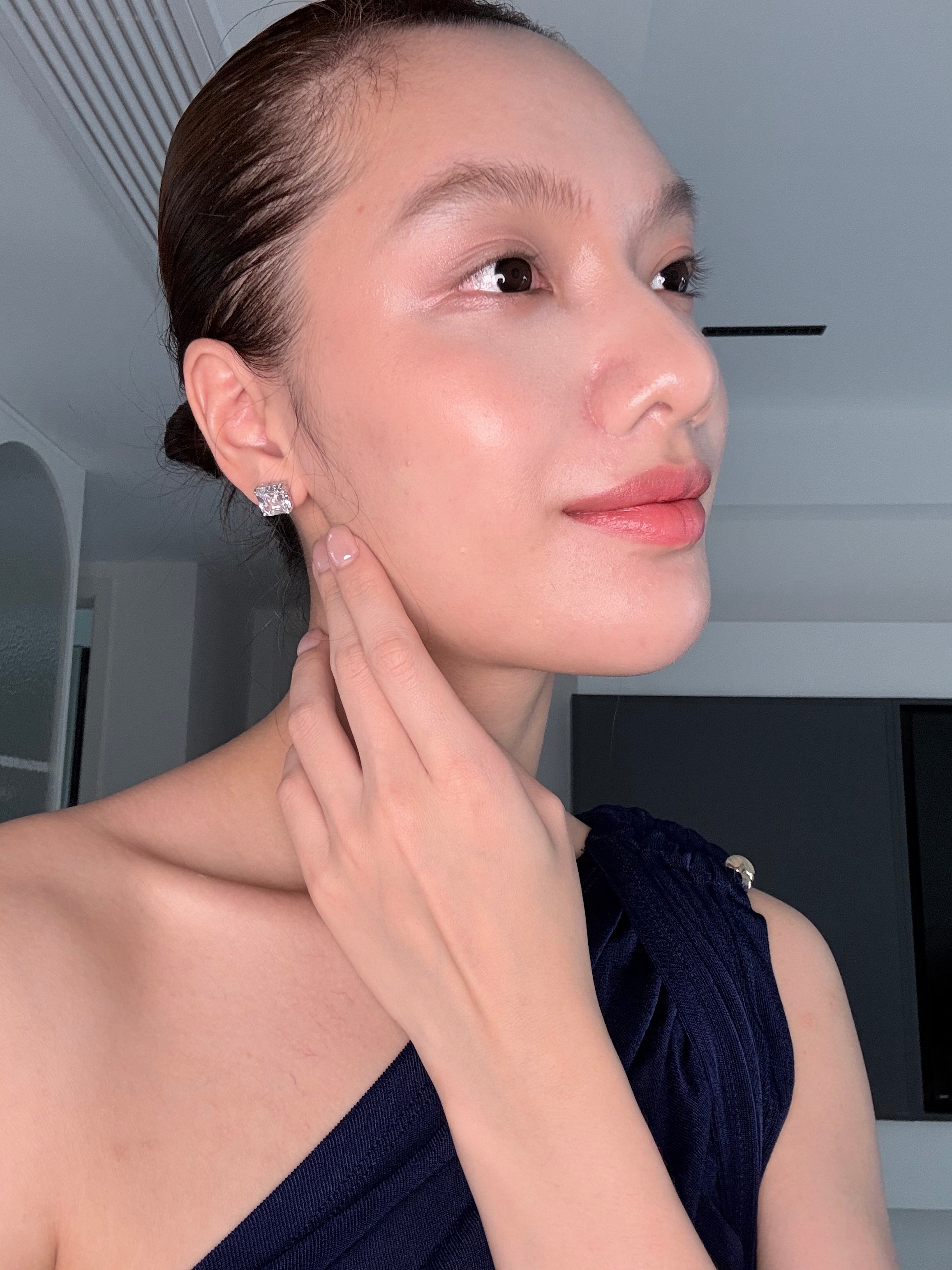 Asscher-Cut Openwork Stud Earrings