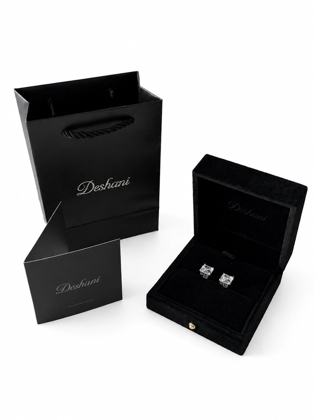 Asscher-Cut Openwork Stud Earrings