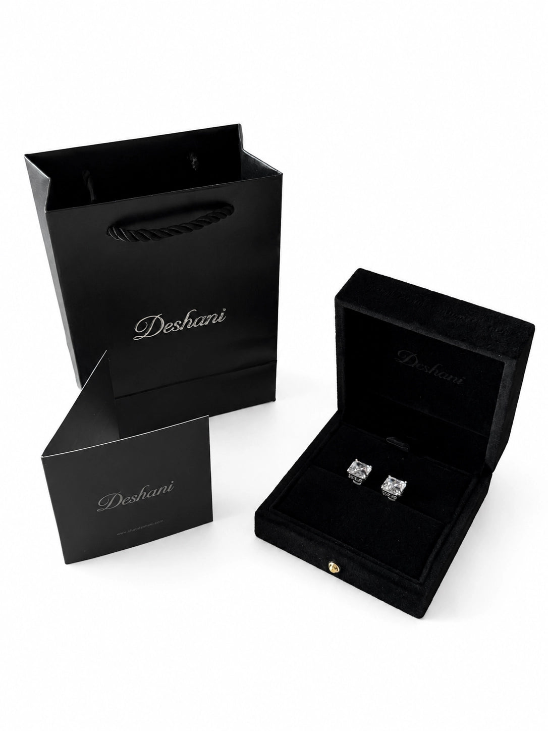 Asscher-Cut Openwork Stud Earrings